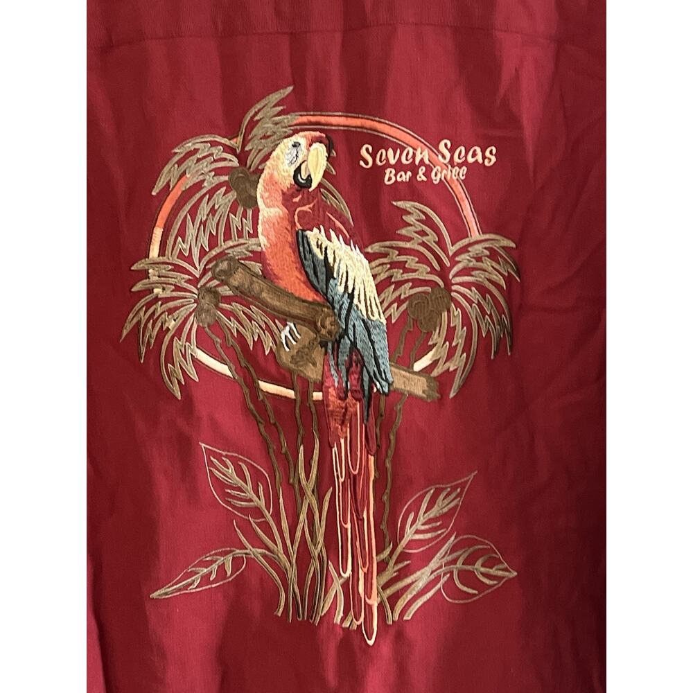 Caribbean Pineapple Silk Cotton Men's Shirt Button Tropical Cruise Beach Size 2X